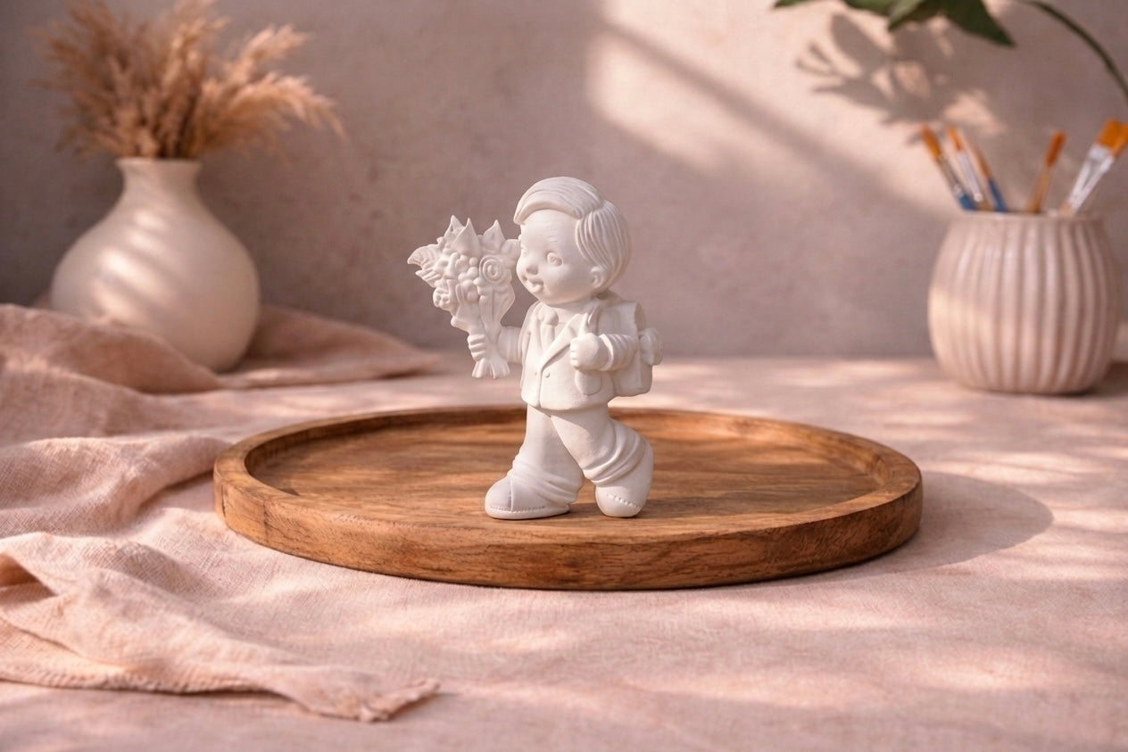 Keramik Schuljunge zum Bemalen – DIY Projekt