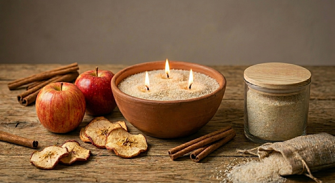 Kerzensand Apfel Zimt – Herbst Duftkerze zum Selbermachen
