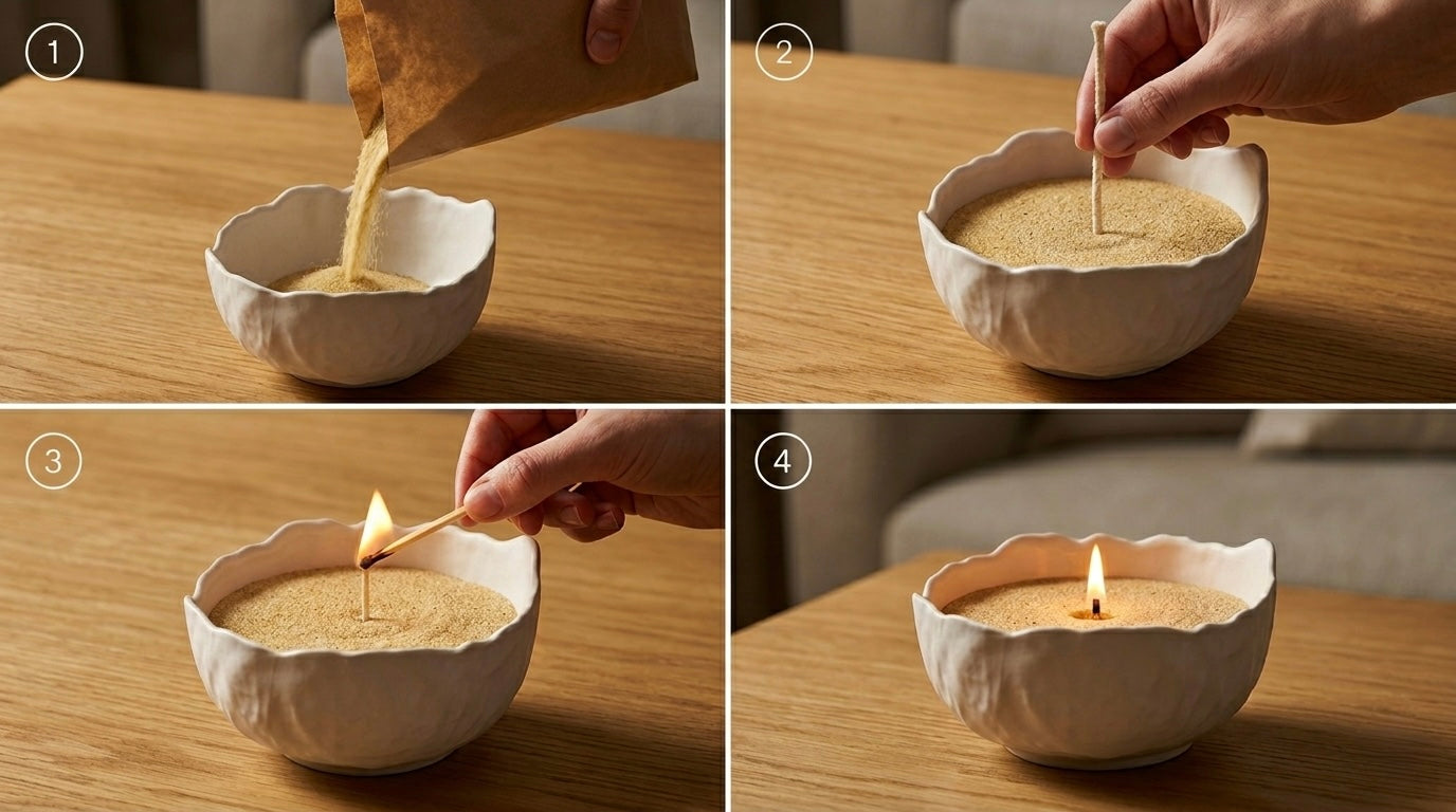 Kerzensand Apfel Zimt – Herbst Duftkerze zum Selbermachen